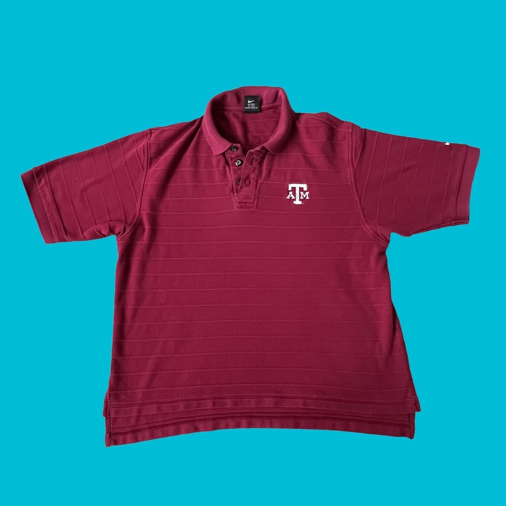 Nike Team A&M Polo Shirt Embroidery ATM Maroon Men Size Medium
